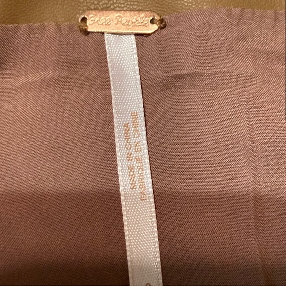 Free People Tan Faux Leather Button Up Skirt - Picture 3 of 3